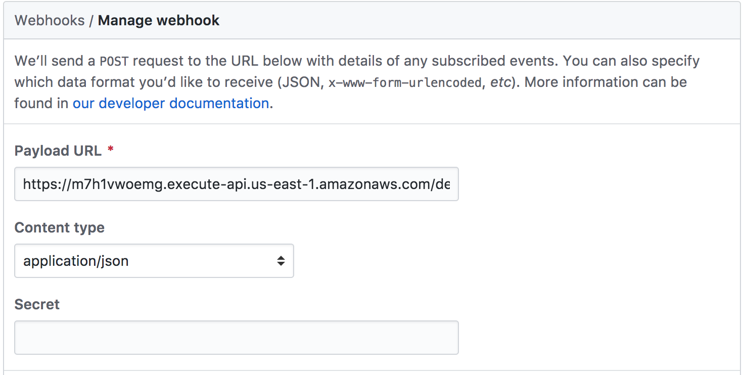 Webhook config