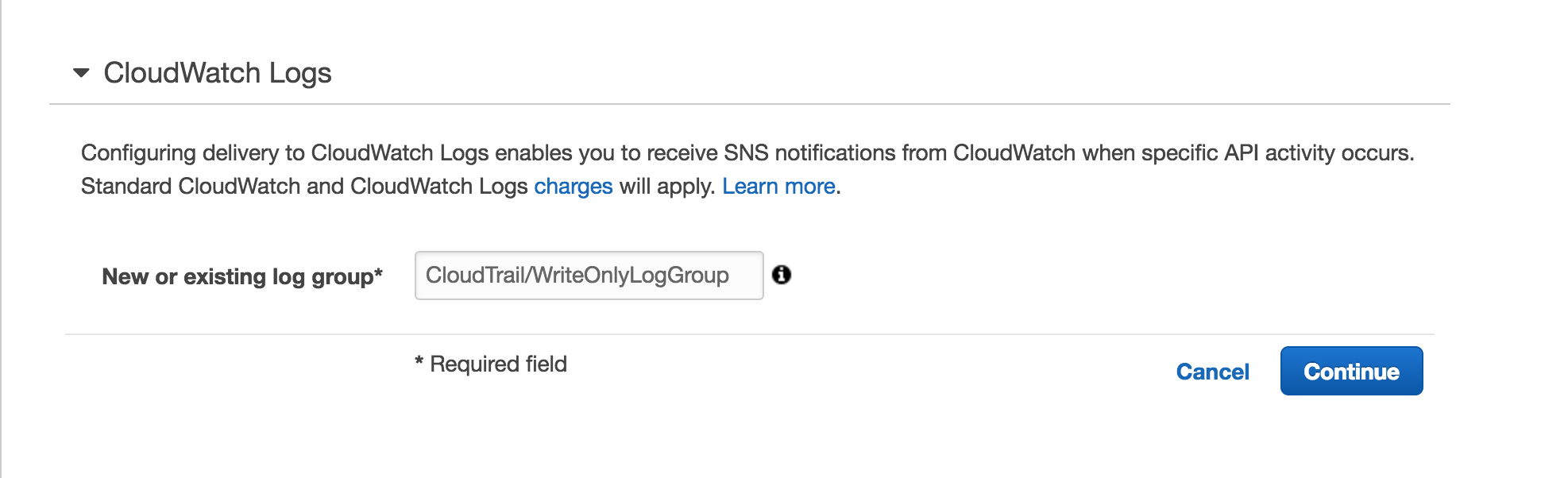CloudWatch Logs from CloudTrail
