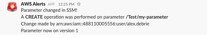 SSM Create Slack alert