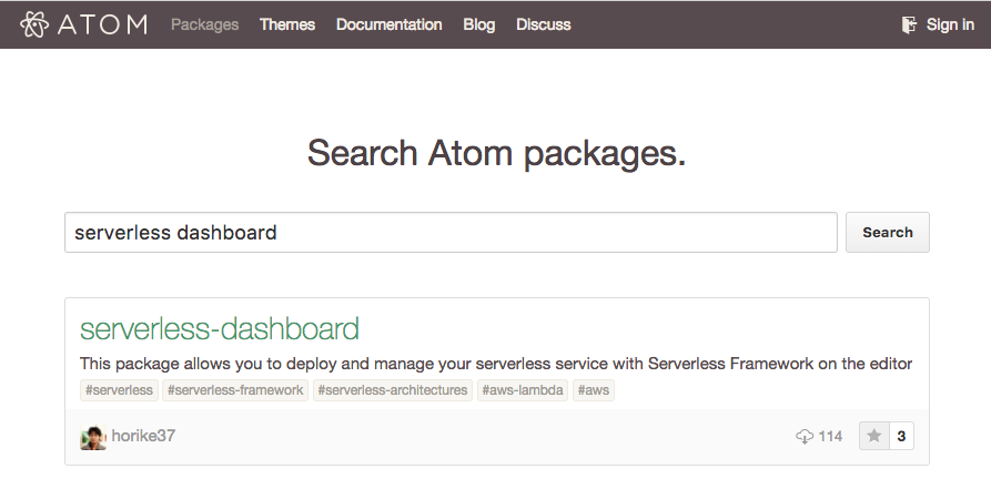 Search for the package