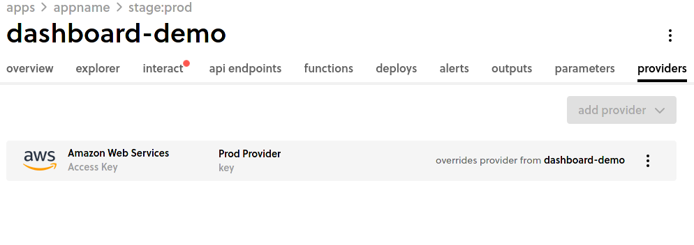 Product provider allocated to production stage