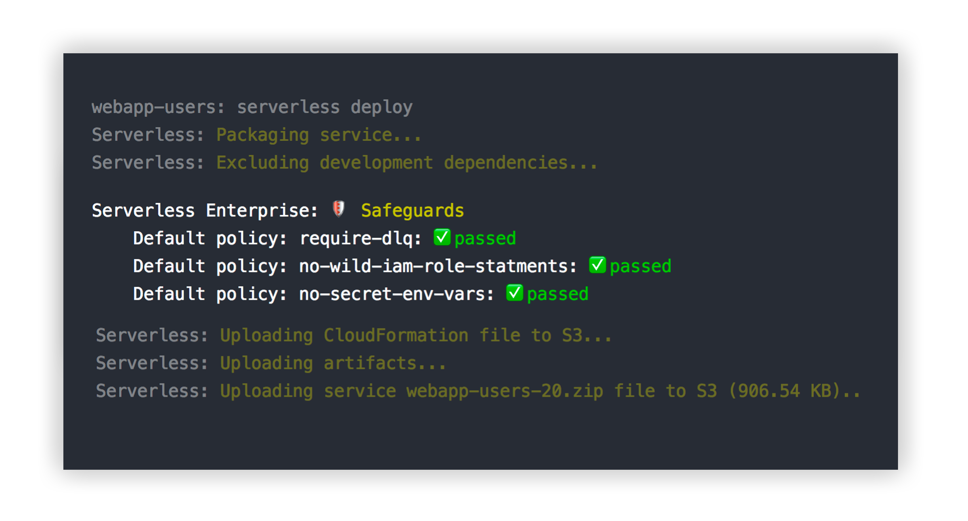 Serverless Framework Enterprise Safeguards